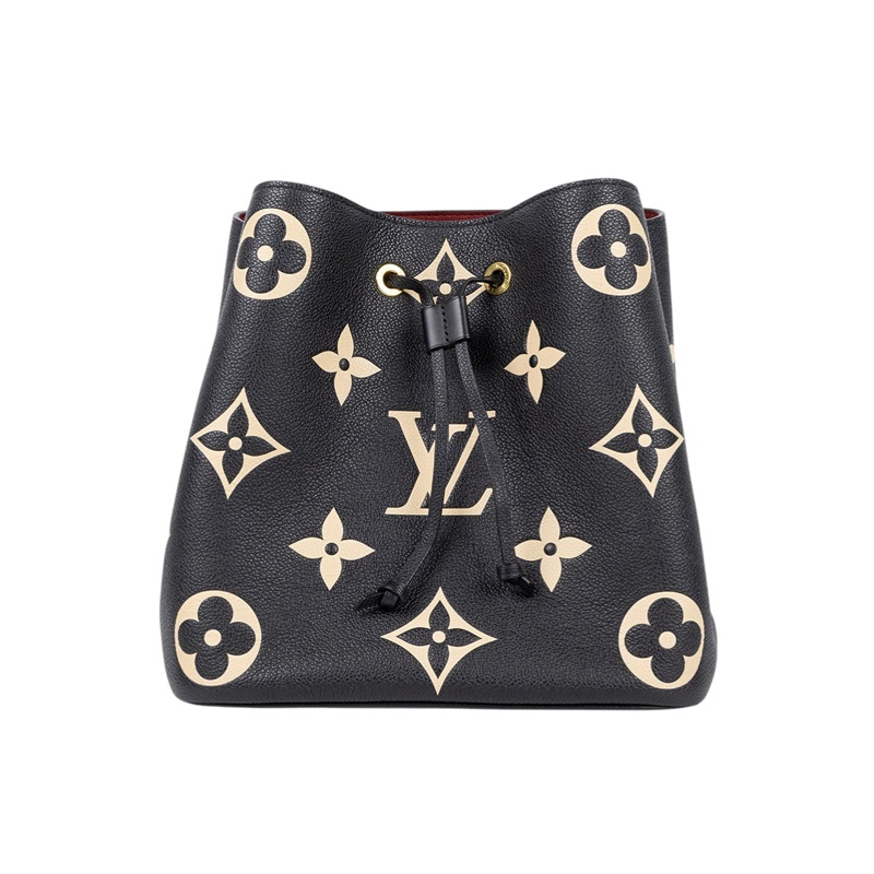 路易威登 LOUIS VUITTON NéoNoé MM 皮革 肩背 水桶包 黑色/奶油色 M45497 晶片款 黑NEONOE MM 防塵袋