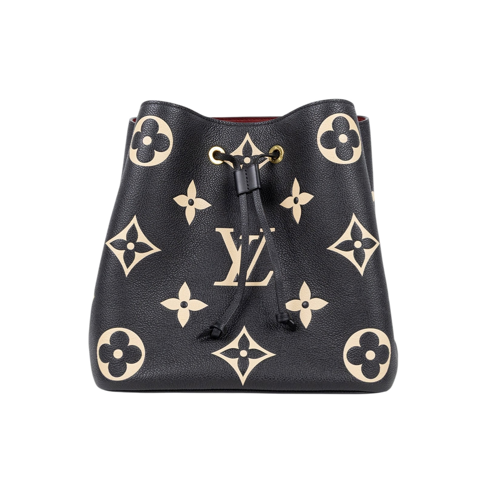 路易威登 LOUIS VUITTON NéoNoé MM 皮革 肩背 水桶包 黑色/奶油色 M45497 晶片款 黑NEONOE MM 防塵袋