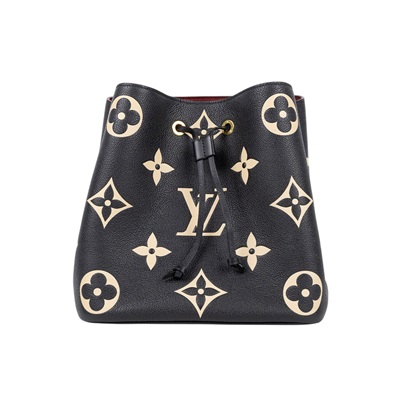 路易威登 LOUIS VUITTON NéoNoé MM 皮革 肩背 水桶包 黑色/奶油色 M45497 晶片款 黑NEONOE MM 防塵袋