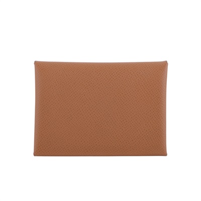 愛馬仕 Hermes Calvi Duo 卡包 金棕 銀色五金 H083035CK37 W刻金棕CALVI DUO 原廠盒子/購買證明影本