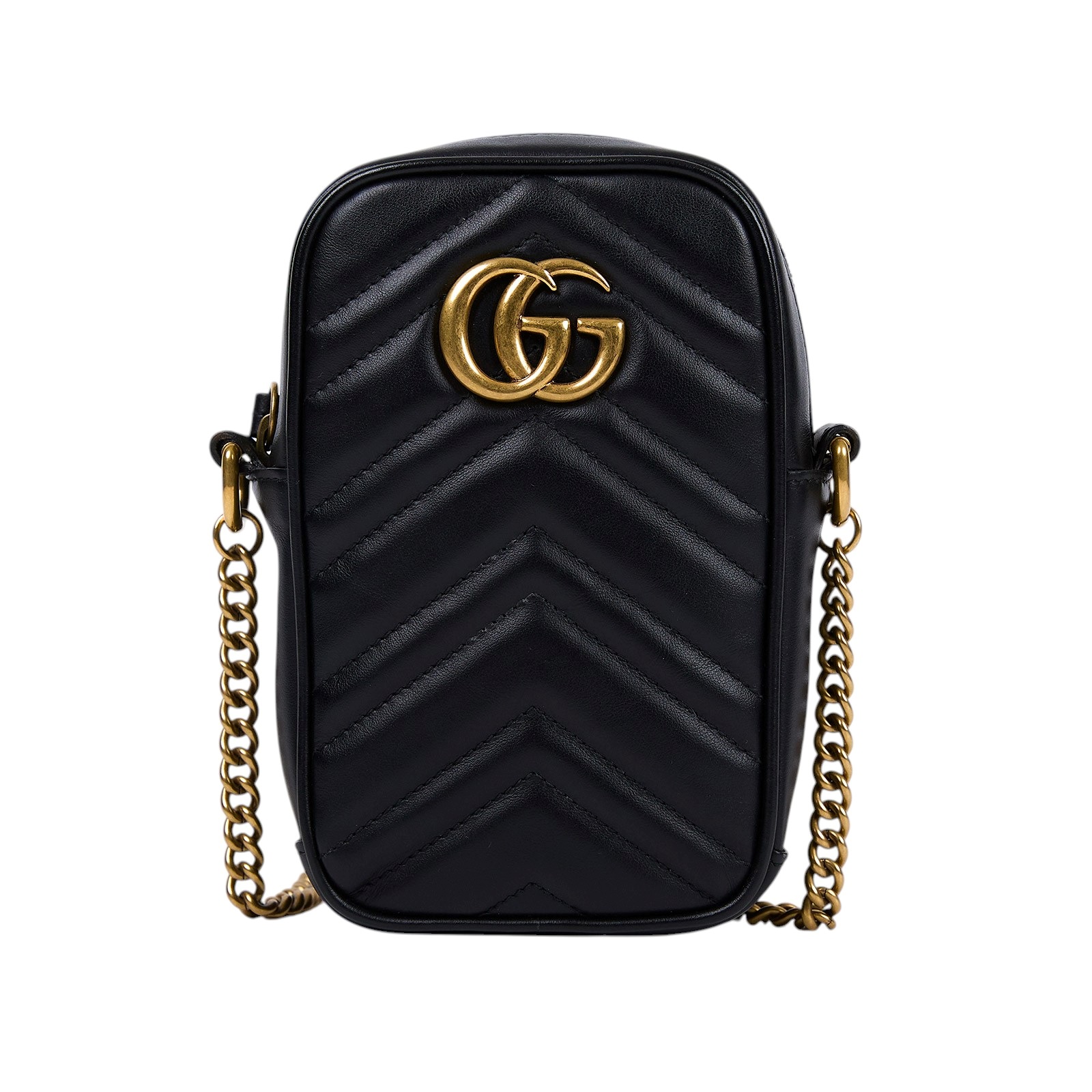 古馳 GUCCI GG Marmont 迷你包  598597 DTDCT 黑金GG MARMONT鍊包 原廠盒子/防塵袋/購買證明影本