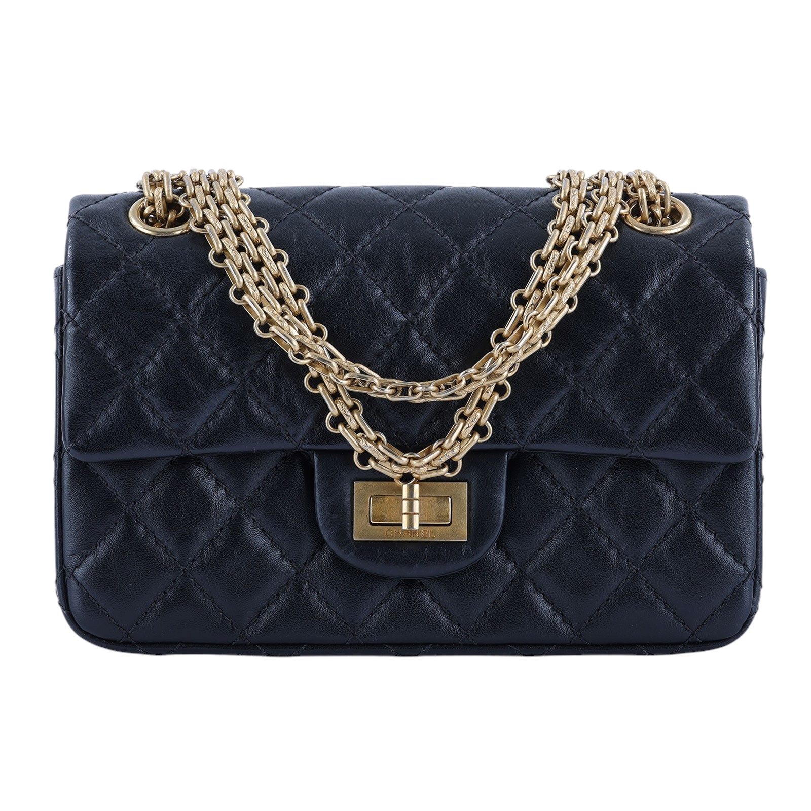 香奈兒 CHANEL 2.55 迷你 口蓋包 AS0874 29開黑復古金 2.55 20CM 原廠盒子/防塵袋/保證卡