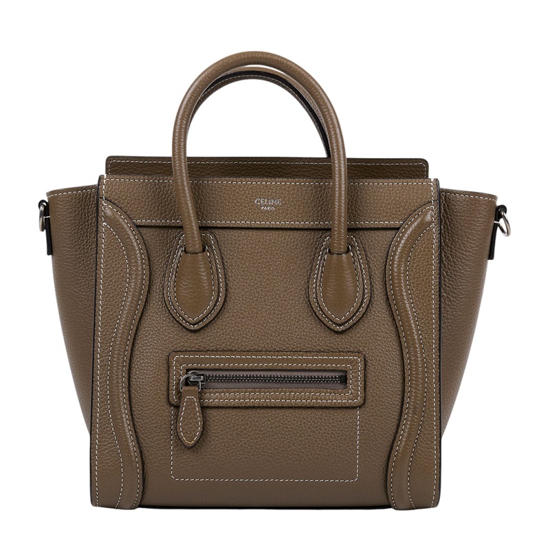 思琳 CELINE Luggage手袋 敲打 小牛皮 袖珍型 189243DRU 灰LUGGAGE冏包NANO 防塵袋/購買證明正本