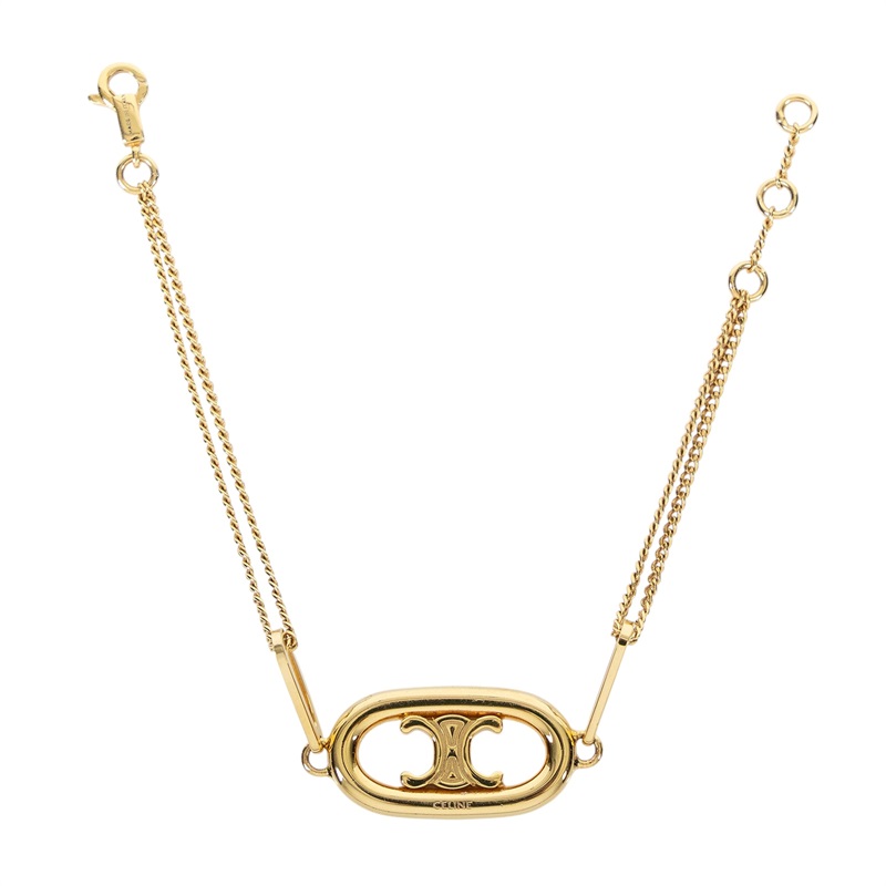 思琳 CELINE Triomphe 金色飾面 黃銅 手鍊 46S906BRA 金色凱旋門手鍊 原廠盒子/防塵袋