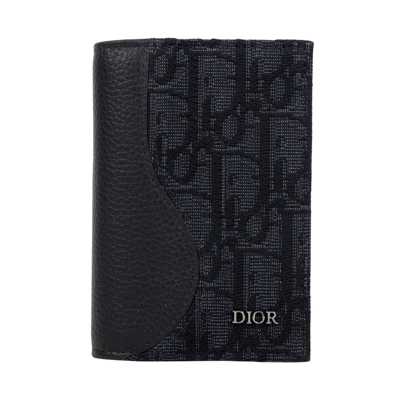 迪奧 CHRISTIAN DIOR Saddle 直式對折 卡夾 2ADCH169YKS 黑SADDLE 帆布拚皮革卡包 原廠盒子/防塵袋