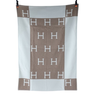 愛馬仕 Hermes Avalon 嬰兒毛毯 中榛子色 H102704Mv11  棕色H毛毯 原廠盒子