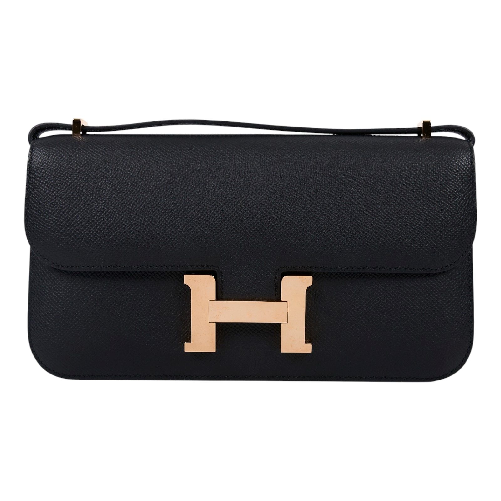 愛馬仕 Hermes Constance 24 Elan 康康包 玫瑰金扣 黑色 H085425CD89 /KPI565MS  防塵袋/背帶/購買證明影本/鏡子