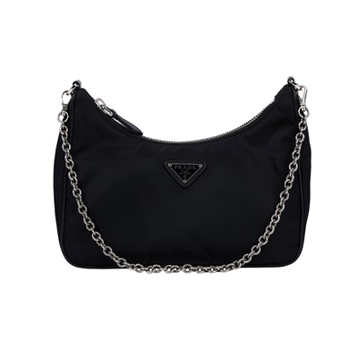 普拉達 PRADA Re-Edition 2005 Re-Nylon 手袋 1BH204_R064 黑銀三合一尼龍肩背包 無附屬品