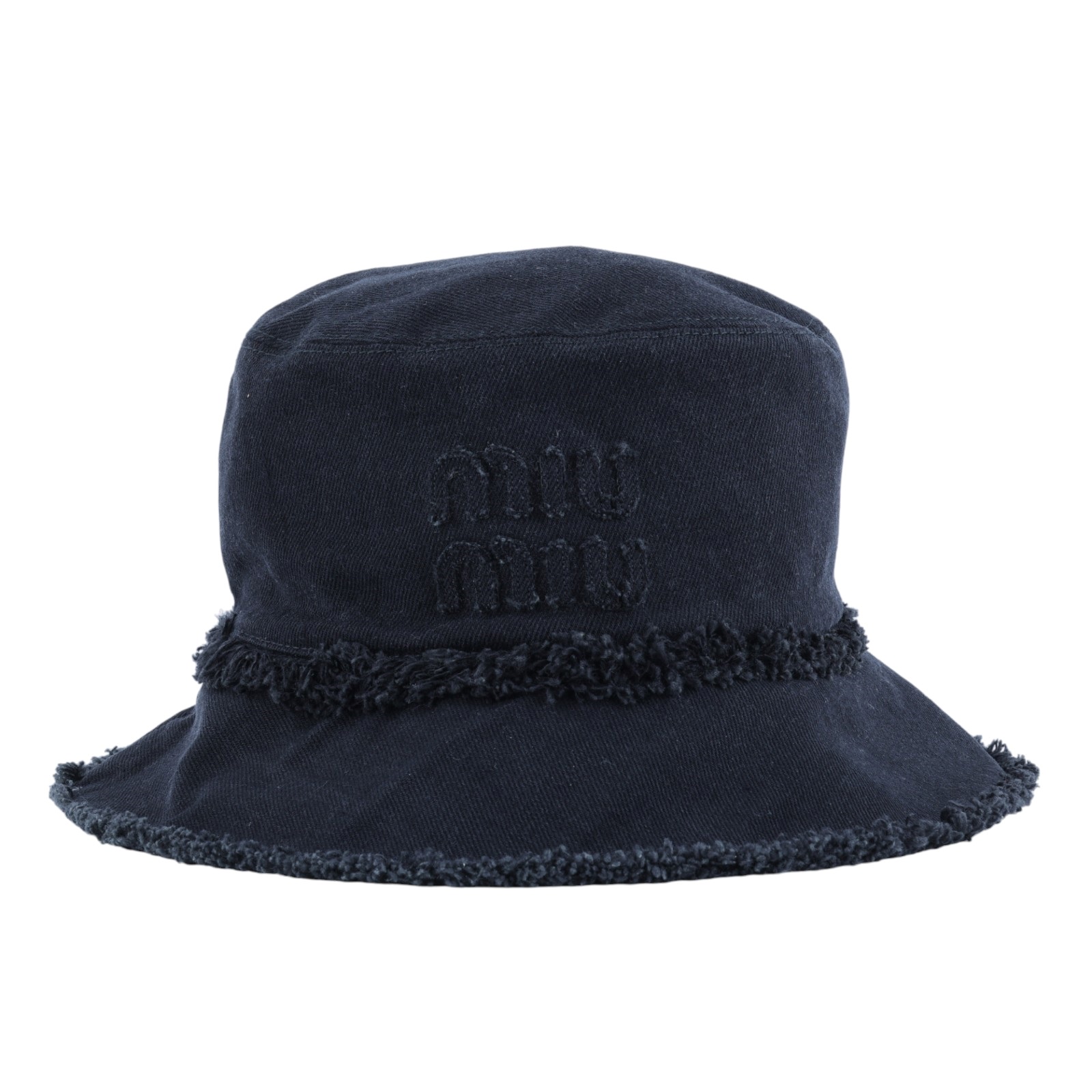 繆繆 MIU MIU 牛仔布 水桶帽 5HC196_2CL4_S 黑牛仔漁夫帽#S 原廠盒子/防塵袋/購買證明正本