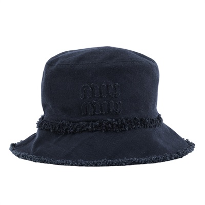 繆繆 MIU MIU 牛仔布 水桶帽 5HC196_2CL4_S 黑牛仔漁夫帽#S 原廠盒子/防塵袋/購買證明正本