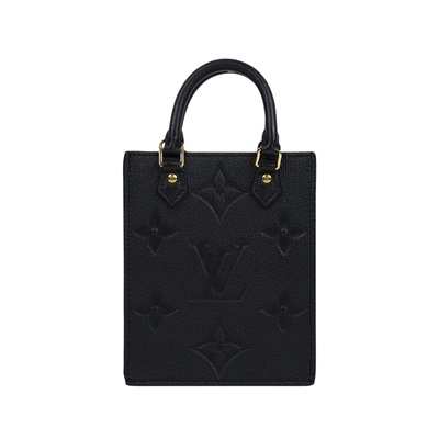 路易威登 LOUIS VUITTON Petit Sac Plat 黑色壓紋 迷你 琴譜包 M81417 晶片款  原廠盒子/防塵袋/購買證明正本/背帶