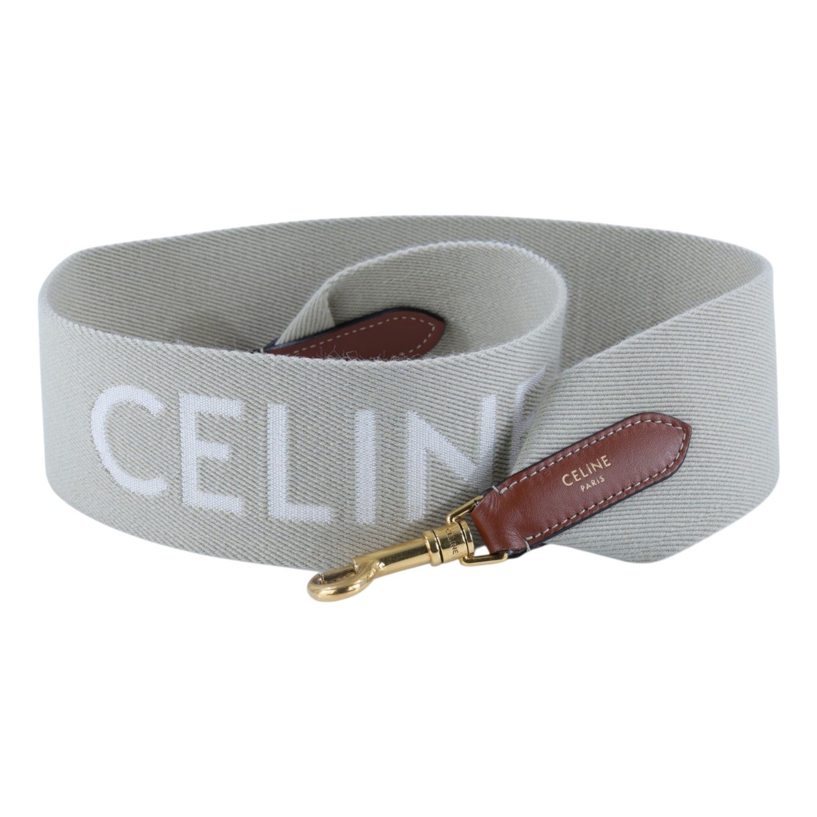 思琳 CELINE 緹花羊毛 短肩帶 49S022AEP 米灰色CELINE字體帆布背帶 防塵袋/購買證明正本