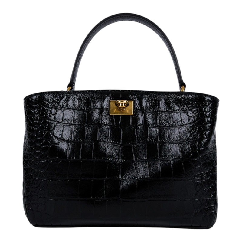 巴黎世家 BALENCIAGA Rodeo Mini 手提包 鱷魚壓紋小牛皮 7954562AA5L 黑金鱷魚壓紋RODEO MINI STARP/防塵袋