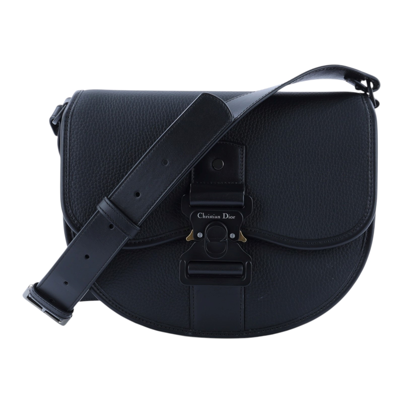 迪奧 CHRISTIAN DIOR Gallop Bag with Strap 肩背包 斜背包 1ADPO255LAC 黑馬鞍GALLOP斜揹包 購買證明正本