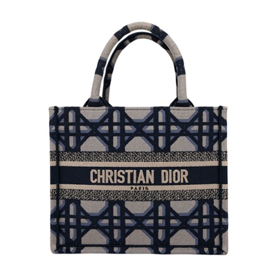 迪奧 CHRISTIAN DIOR Book Tote 小型 托特包 米色 藍色 M1265ZZAU 深藍騰格紋BOOK TOTE 小號 無附屬品