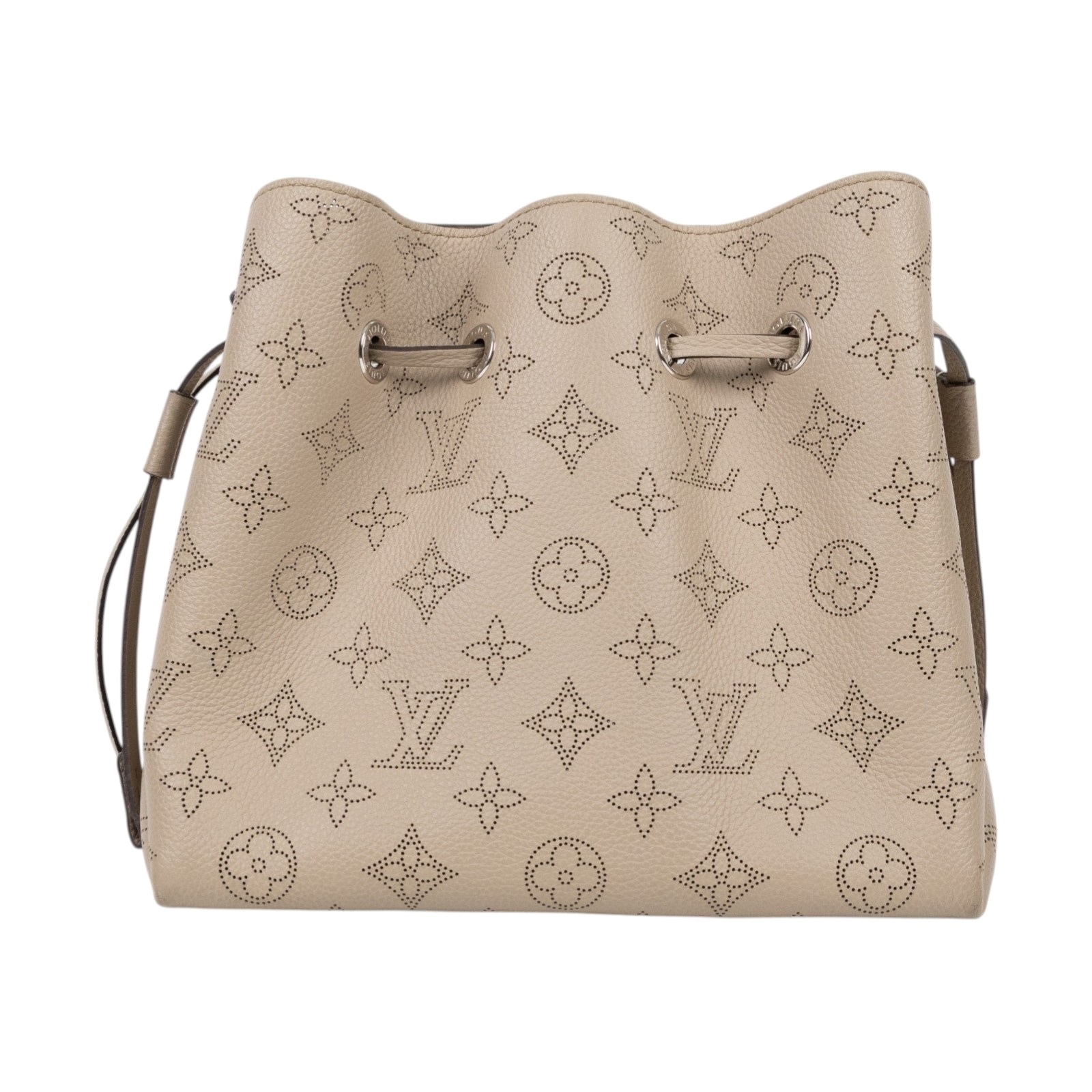 路易威登 LOUIS VUITTON Bella 水桶袋 手提包 灰色 M57201 晶片款 灰鏤空原花BELLA水桶包 原廠盒子/防塵袋/背帶2/小袋