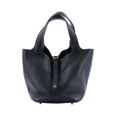 愛馬仕 Hermes Picotin Lock 22 菜籃子包 金色五金 黑色 H060991CC89 /C AM 003 UH  鎖組