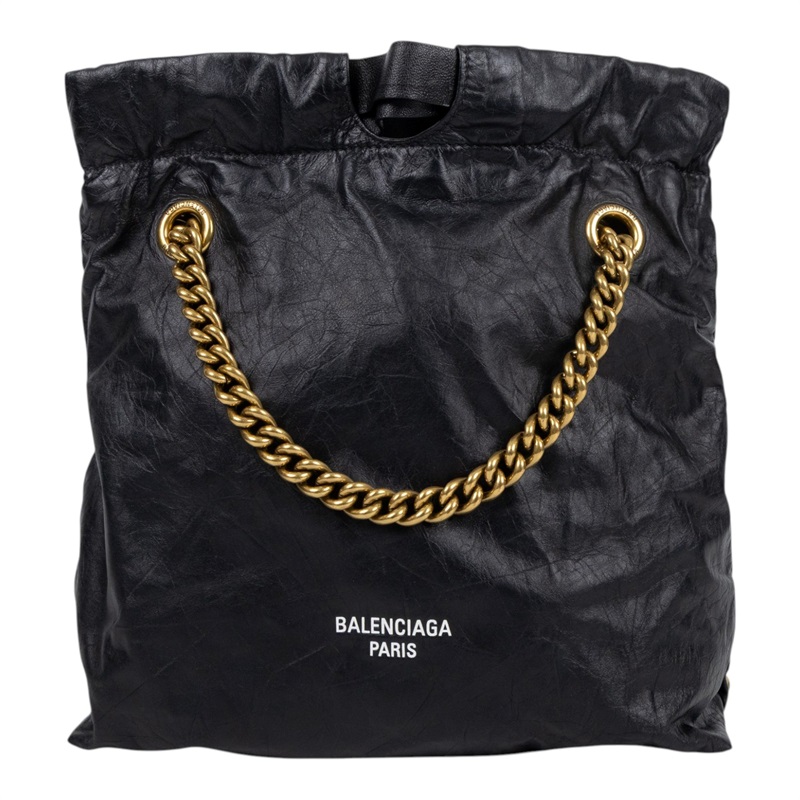 巴黎世家 BALENCIAGA Crush 束口購物包 小型 742942210IT 黑CRUSH小號 無附屬品