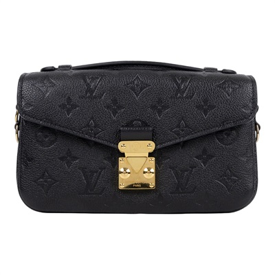 路易威登 LOUIS VUITTON Pochette Métis East West 鏈條 郵差包 腋下單肩包 黑色 M46595 晶片款  背帶2/原廠盒子
