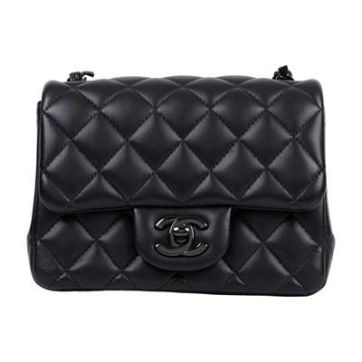 香奈兒 CHANEL CF 方形 迷你 口蓋包 A35200 B06311 晶片款 黑羊SO BLACK方胖 原廠盒子/防塵袋/購買證明影本