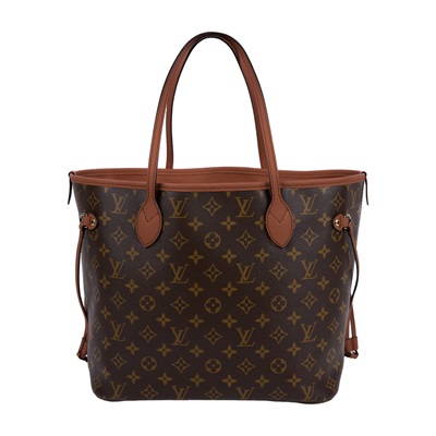 路易威登 LOUIS VUITTON Neverfull Inside Out MM 老花 牛皮 肩背包 雙面 棕褐色 M12061 晶片款  原廠盒子/防塵袋/購買證明影本/內袋