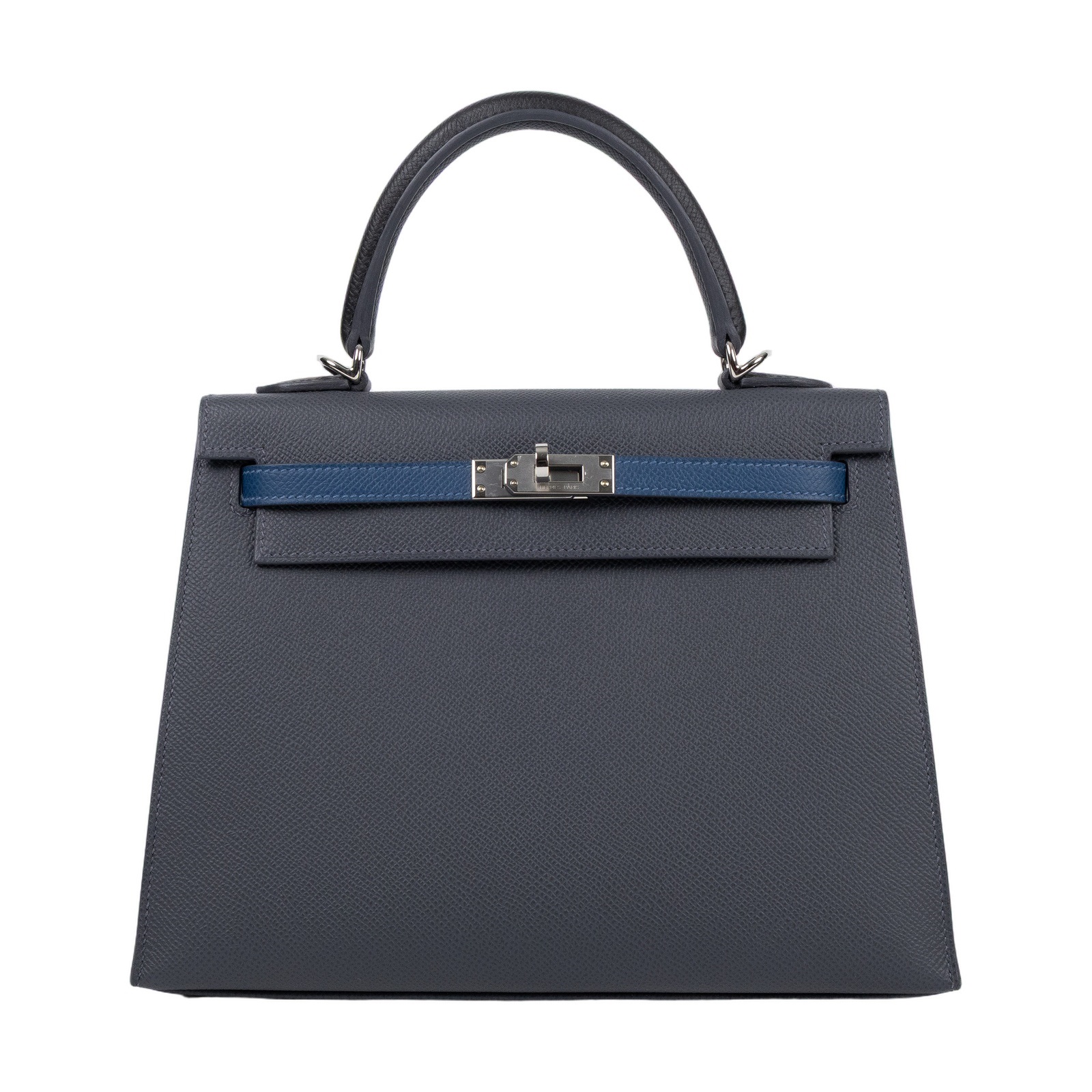 愛馬仕 Hermes Kelly Bag 凱莉包 25 銀色五金 H082734CKBC /K DM 071 PA  鎖組/背帶/防塵袋/原廠盒子/購買證明正本
