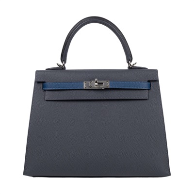 愛馬仕 Hermes Kelly Bag 凱莉包 25 銀色五金 H082734CKBC /K DM 071 PA  鎖組/背帶/防塵袋/原廠盒子/購買證明正本