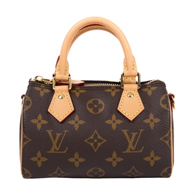 路易威登 LOUIS VUITTON Nano Speedy 原花 手提 肩背包 M81085 原花NANO SPEEDY 原廠盒子/防塵袋/背帶