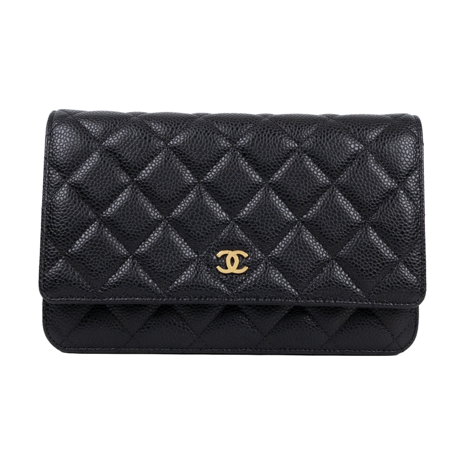 香奈兒 CHANEL 經典鏈子皮夾 菱格紋 CC LOGO AP0250 Y01864 31開黑金荔枝WOC 磁吸扣 原廠盒子/保證卡/購買證明正本