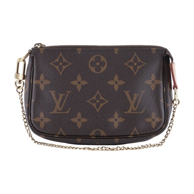 路易威登 LOUIS VUITTON Monogram塗層帆布 鏈帶 迷你小皮包 M58009 原花POUCH 無附屬品