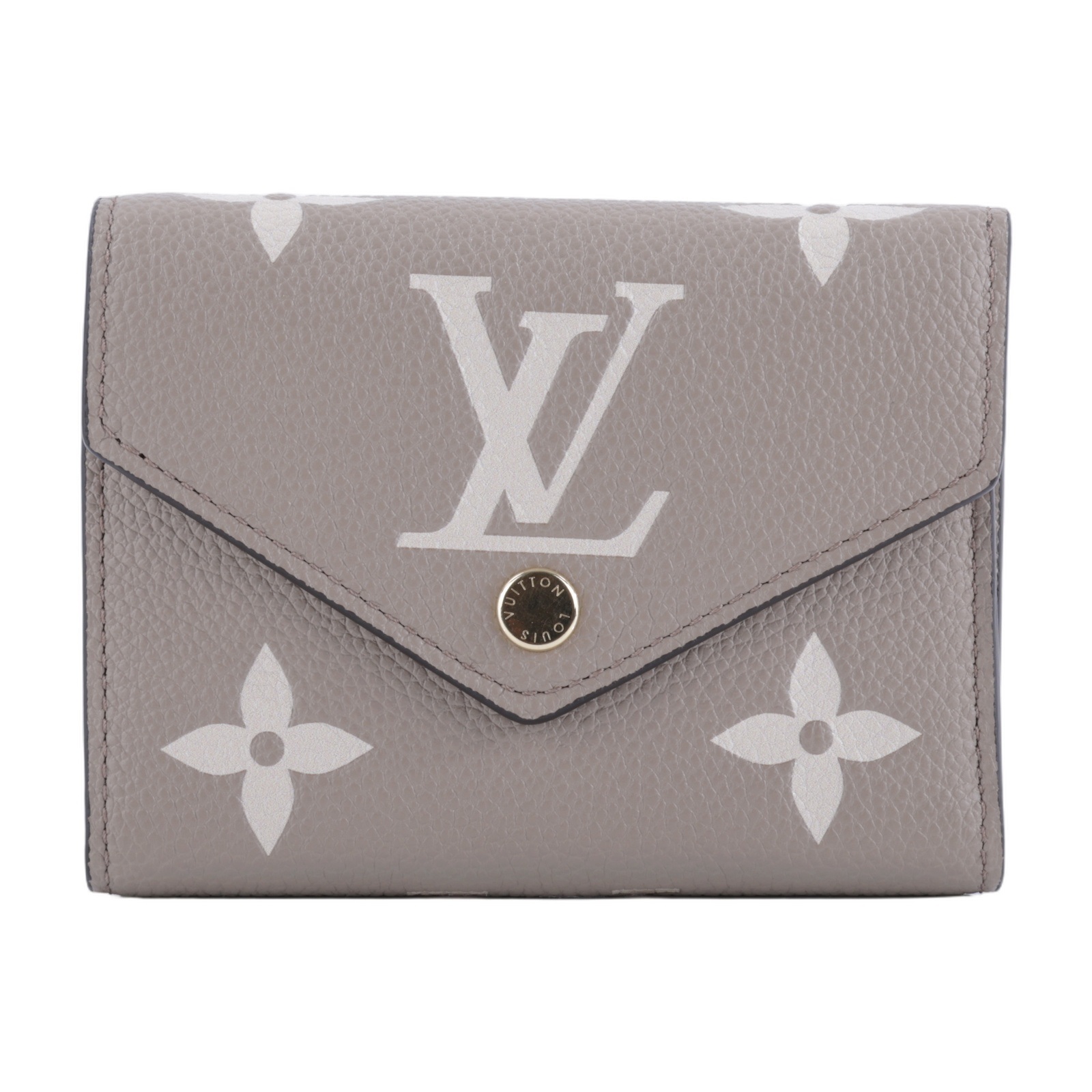 路易威登 LOUIS VUITTON Victorine 錢包 壓花牛皮 灰色奶油色 M81861 晶片款  原廠盒子/防塵袋