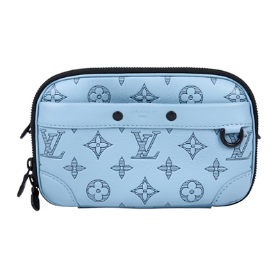 路易威登 LOUIS VUITTON Nano Alpha 可穿戴式錢包 斜背包 M14790 晶片款 寶寶藍原花壓紋ALPHA相機包 原廠盒子/防塵袋/背帶