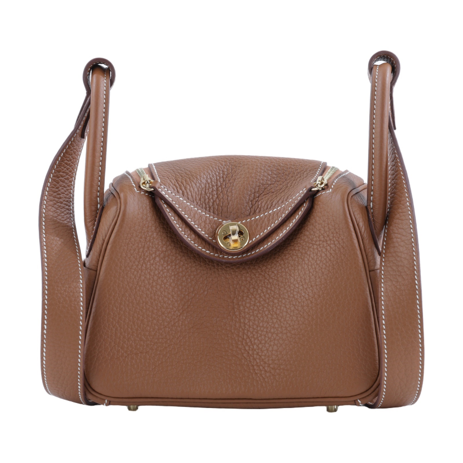 愛馬仕 Hermes Lindy 琳迪包 迷你 金棕色 金色五金 H079086CC37 /UCT158CA  原廠盒子/防塵袋/購買證明/雨衣