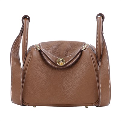 愛馬仕 Hermes Lindy 琳迪包 迷你 金棕色 金色五金 H079086CC37 /UCT158CA  原廠盒子/防塵袋/購買證明/雨衣