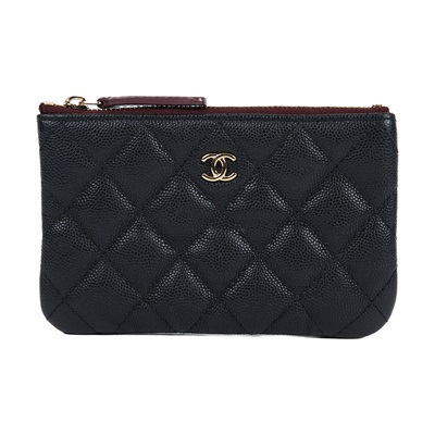 香奈兒 CHANEL 手拿包 隨身包 零錢包 小皮件 A82365 B01481 31開 黑色荔枝皮POUCH 原廠盒子/防塵袋/購買證明影本
