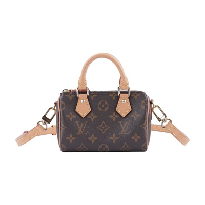 路易威登 LOUIS VUITTON Nano Speedy 原花 手提 肩背包 M81085 原花NANO SPEEDY 原廠盒子/防塵袋/背帶