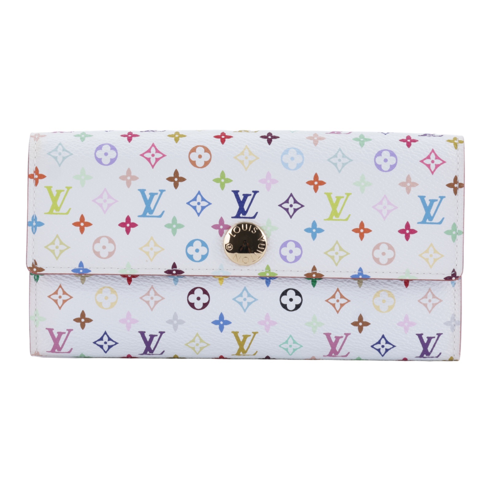 路易威登 LOUIS VUITTON 村上隆聯名 Sarah 長夾 錢包 M93745 白彩村上隆長夾 原廠盒子/防塵袋/購買證明影本
