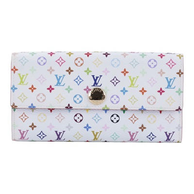 路易威登 LOUIS VUITTON 村上隆聯名 Sarah 長夾 錢包 M93745 白彩村上隆長夾 原廠盒子/防塵袋/購買證明影本