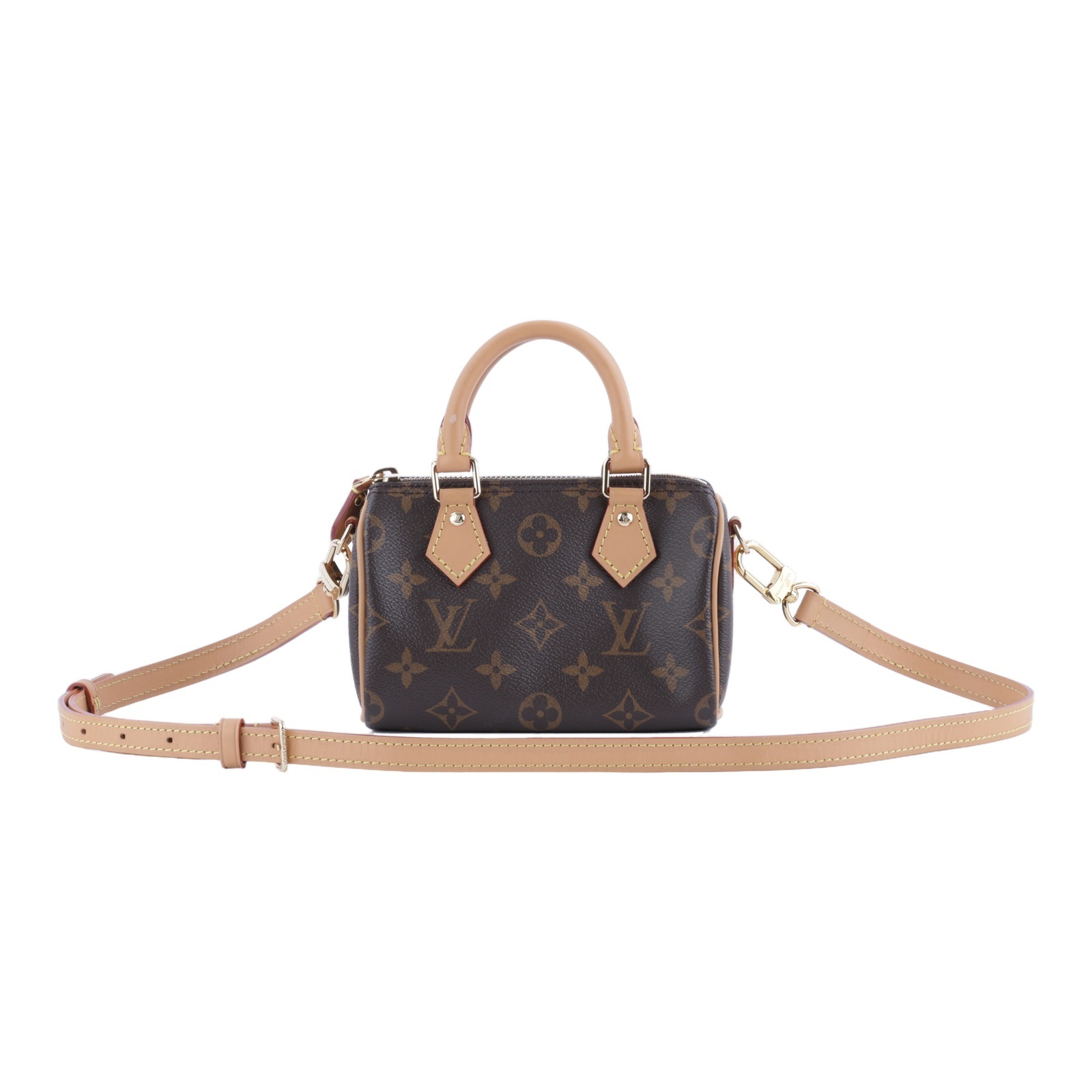 路易威登 LOUIS VUITTON Nano Speedy 原花 手提 肩背包 M81085 原花NANO SPEEDY 原廠盒子/防塵袋/背帶/購買證明