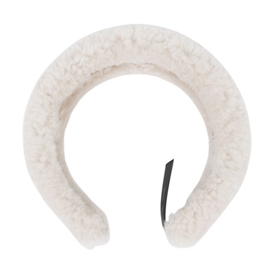 繆繆 MIU MIU 羊絨皮頭帶 Shearling Headband 5IH025_2F7T 白羊絨髮箍 原廠盒子/防塵袋