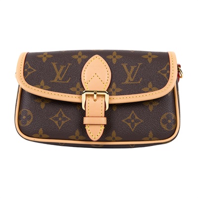 路易威登 LOUIS VUITTON Nano Diane 腋下包法棍 單肩背包 經典帆布 M83298 晶片款  原廠盒子/防塵袋/背帶