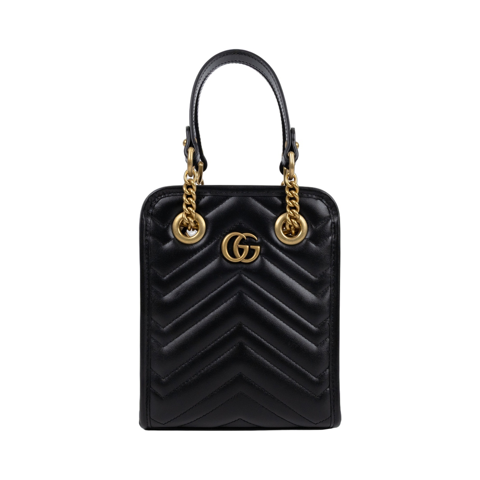古馳 GUCCI GG Marmont 斜背包 小方包 696123 DTDHT 黑色Marmont手提肩背包 防塵袋/購買證明正本