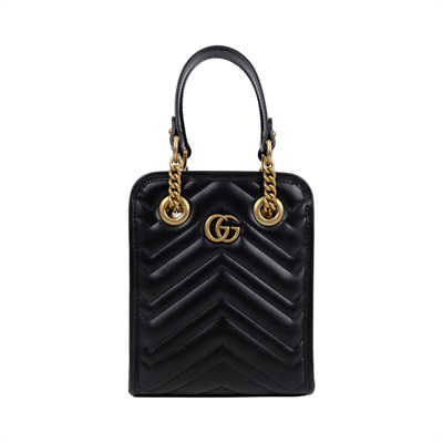 古馳 GUCCI GG Marmont 斜背包 小方包 696123 DTDHT 黑色Marmont手提肩背包 防塵袋/購買證明正本