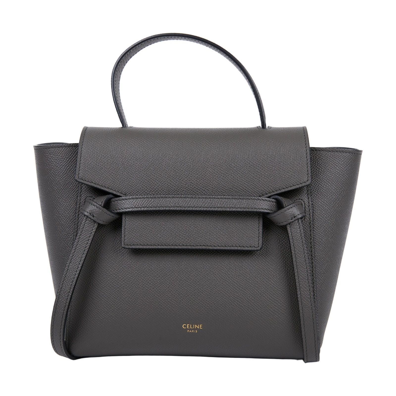 思琳 CELINE 珠地小牛皮 袖珍型 Belt 手袋 189003ZVA 灰鯰魚包BELT NANO 背帶/原廠盒子/防塵袋/購買證明