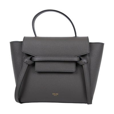 思琳 CELINE 珠地小牛皮 袖珍型 Belt 手袋 189003ZVA 灰鯰魚包BELT NANO 背帶/原廠盒子/防塵袋/購買證明