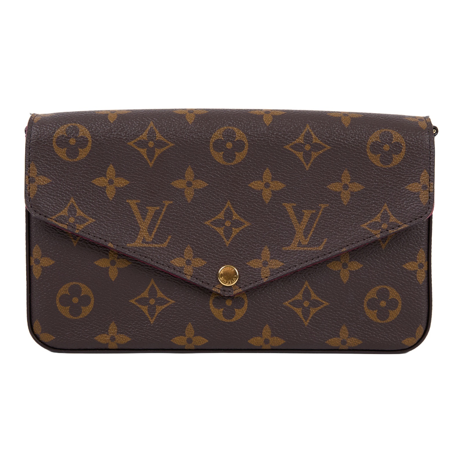 路易威登 LOUIS VUITTON Pochette Félicie 三合一鏈條包 紫紅色 M61276 晶片款  原廠盒子/防塵袋/購買證明影本/內袋2/鏈帶
