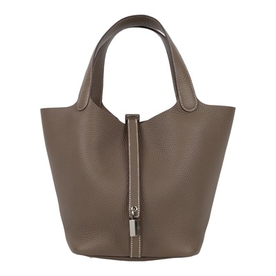 愛馬仕 Hermes Picotin Lock 22 菜籃子包 銀色五金 大象灰 H060991CK18 /U AM 011 UH U  原廠盒子/防塵袋/鎖組/購買證明正本