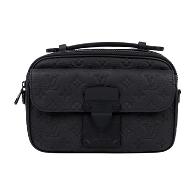 路易威登 LOUIS VUITTON S Lock 郵差包 Taurillon 牛皮 M58489 晶片款 黑壓紋S Lock 郵差包 背帶