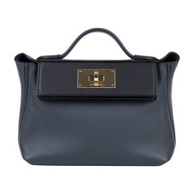 愛馬仕 Hermes 24/24 21 手提包 金色五金 霧霾灰色 黑色 H085157CPAF /WIT571CK  原廠盒子/防塵袋/購買證明正本/雨衣/背帶