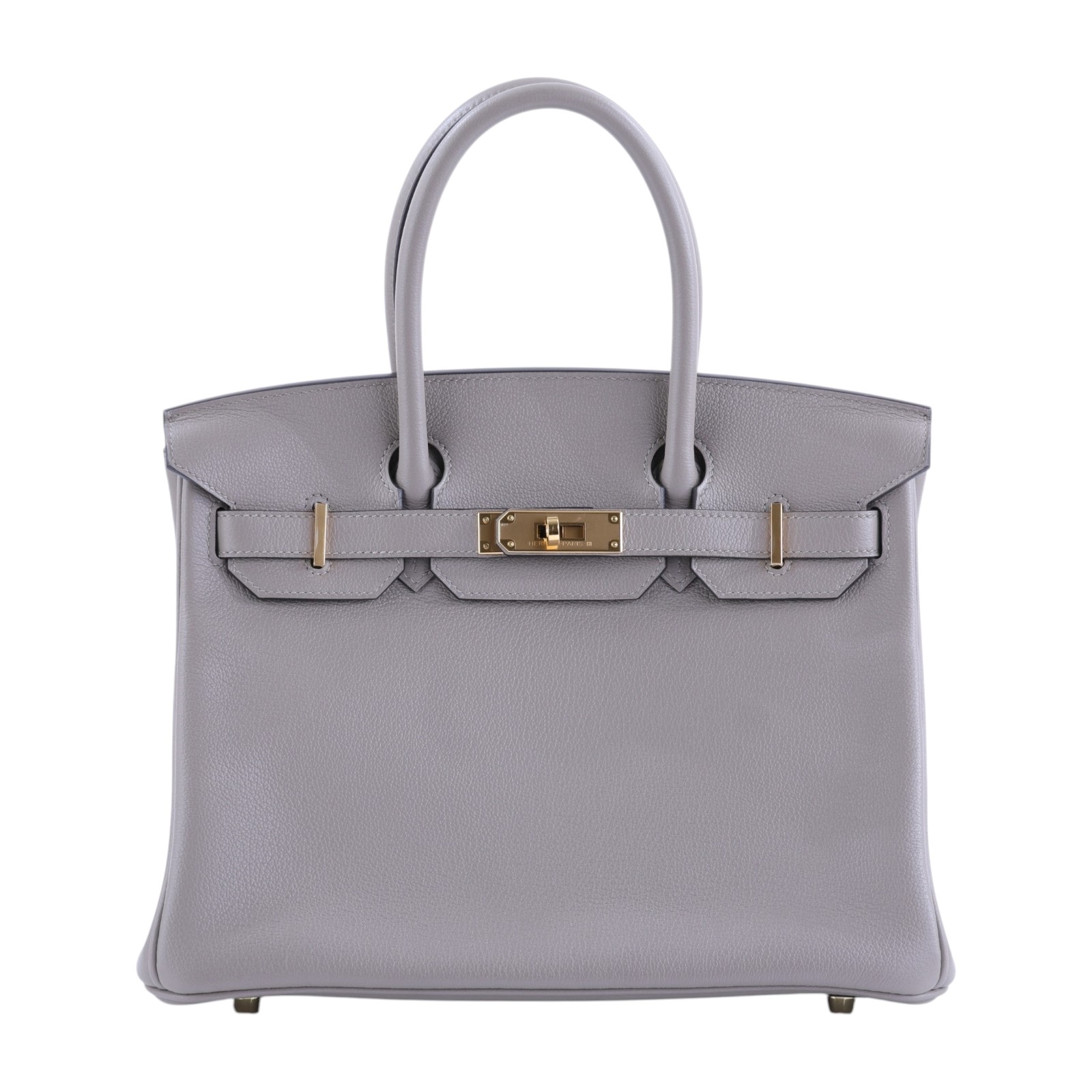 愛馬仕 Hermes Birkin Bag 柏金包 30 金色五金 瀝青灰色 H073437CCM8 /M8  原廠盒子/防塵袋/鎖組/購買證明正本/雨衣